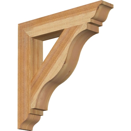 Ekena Millwork Funston Traditional Rough Sawn Bracket, Western Red Cedar, 4"W x 24"D x 24"H BKT04X24X24FST01RWR